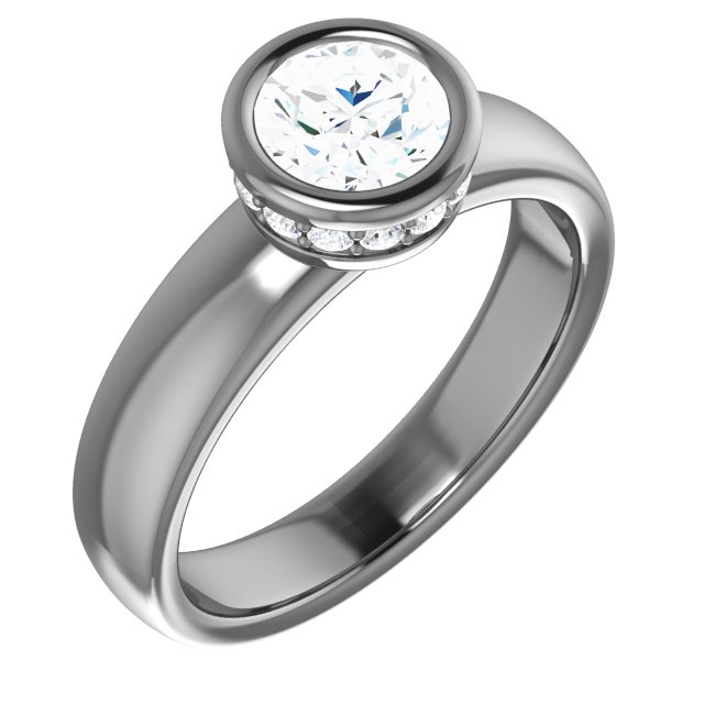 Bezel-Styled Engagement Ring with Accents