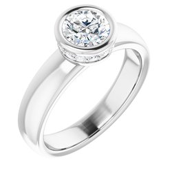 Bezel-Styled Engagement Ring with Accents