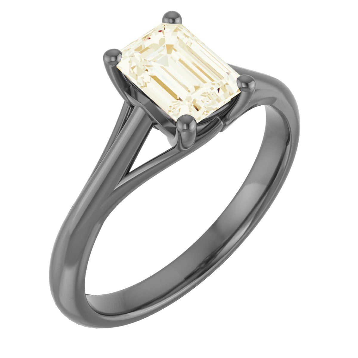 10K Gold 7x5 mm 1 carat Emerald Cut Lab Grown Diamond Solitaire Engagement Ring 122047187