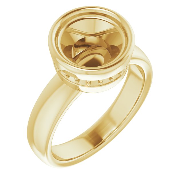 Bezel-Set Hidden Halo-Style Engagement Ring