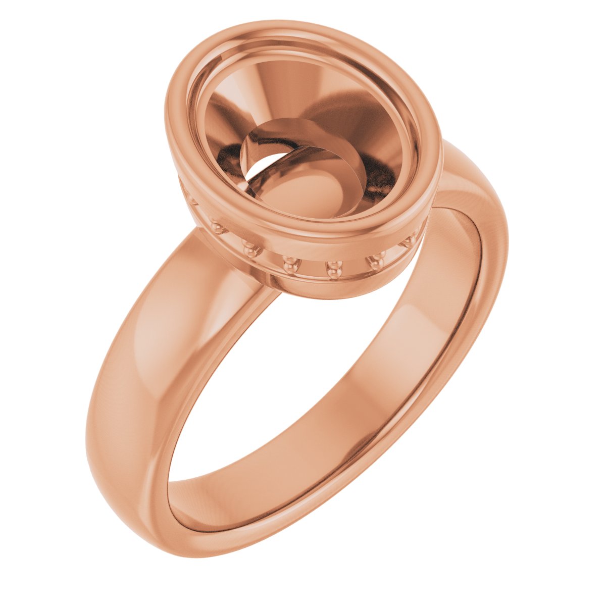 Bezel-Set Hidden Halo-Style Engagement Ring
