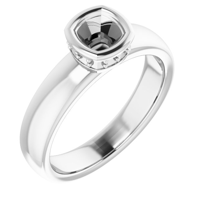 Bezel-Set Hidden Halo-Style Engagement Ring