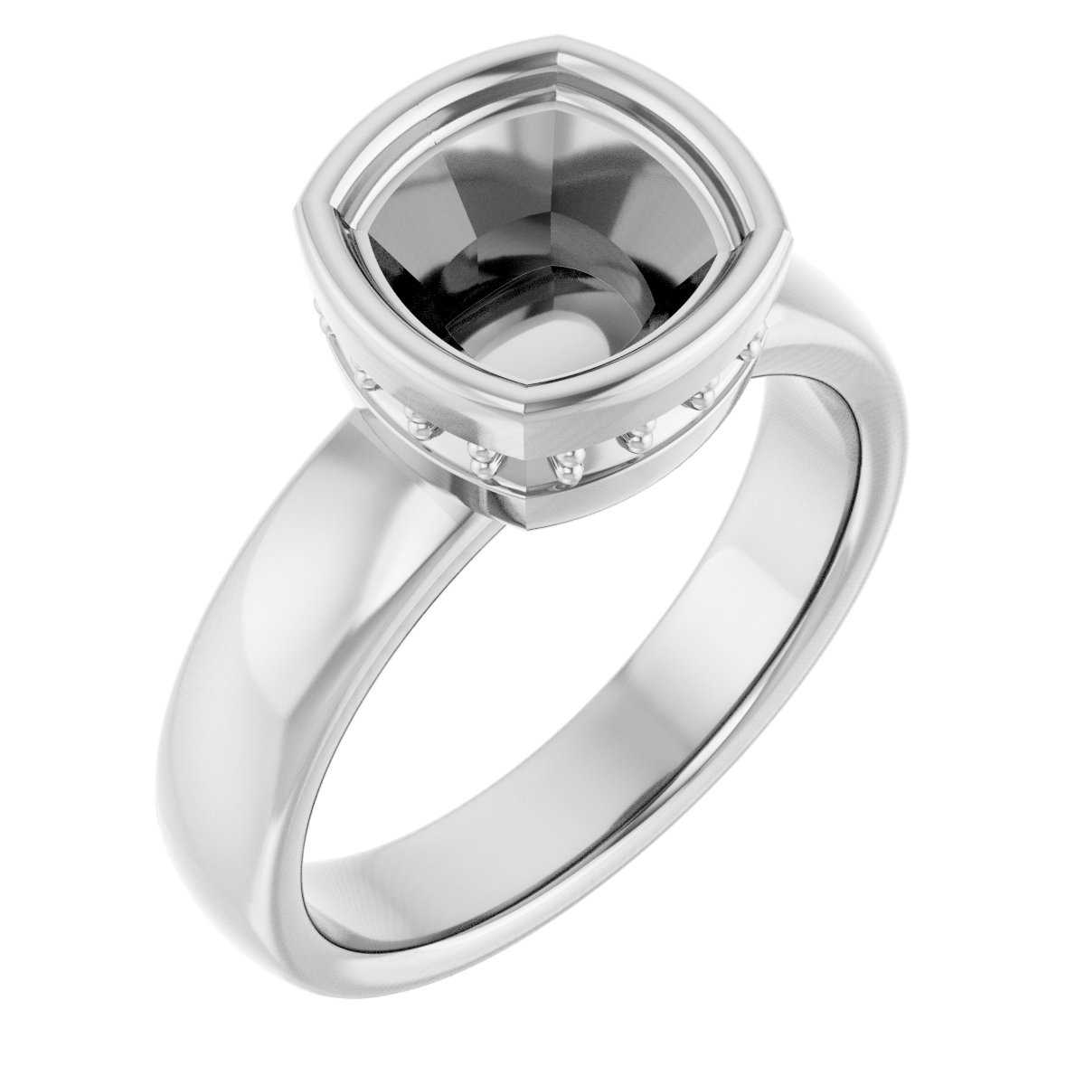 Bezel-Set Hidden Halo-Style Engagement Ring