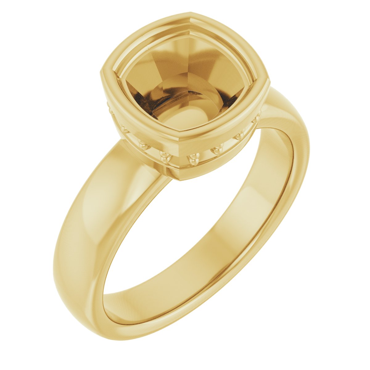 Bezel-Set Hidden Halo-Style Engagement Ring
