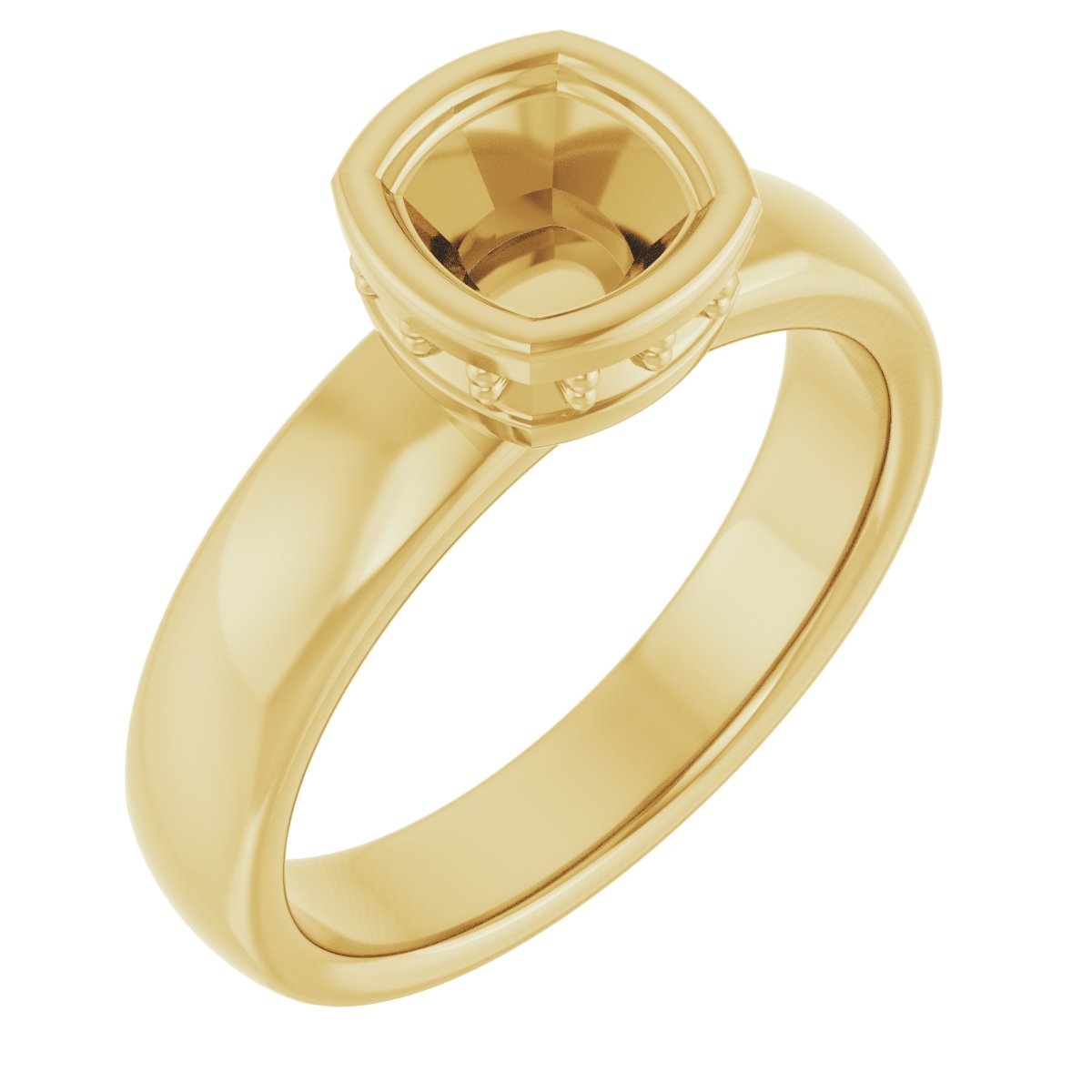 Bezel-Set Hidden Halo-Style Engagement Ring