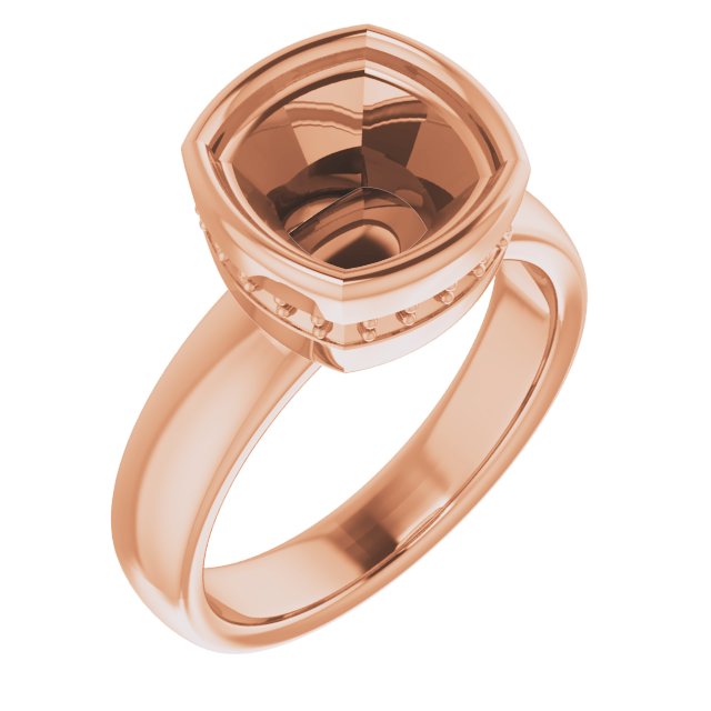 Bezel-Set Hidden Halo-Style Engagement Ring