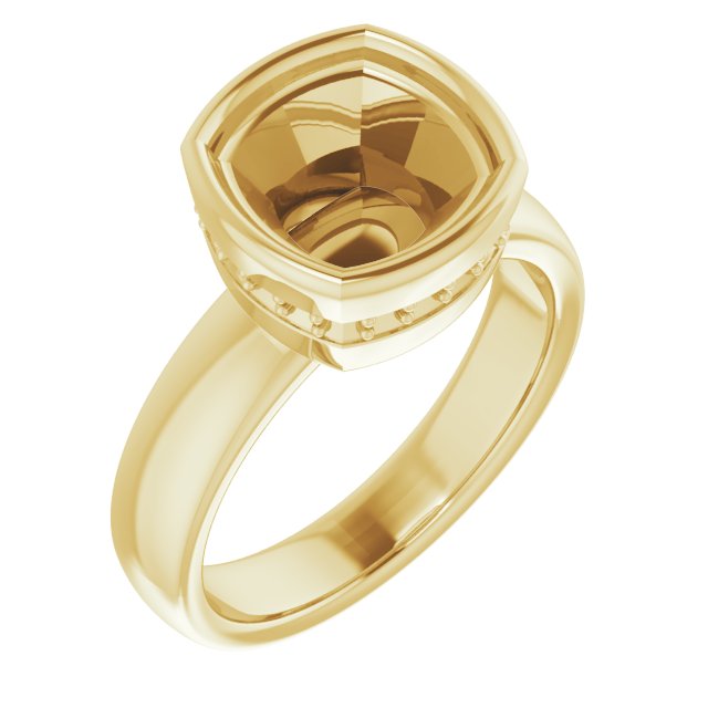 Bezel-Set Hidden Halo-Style Engagement Ring