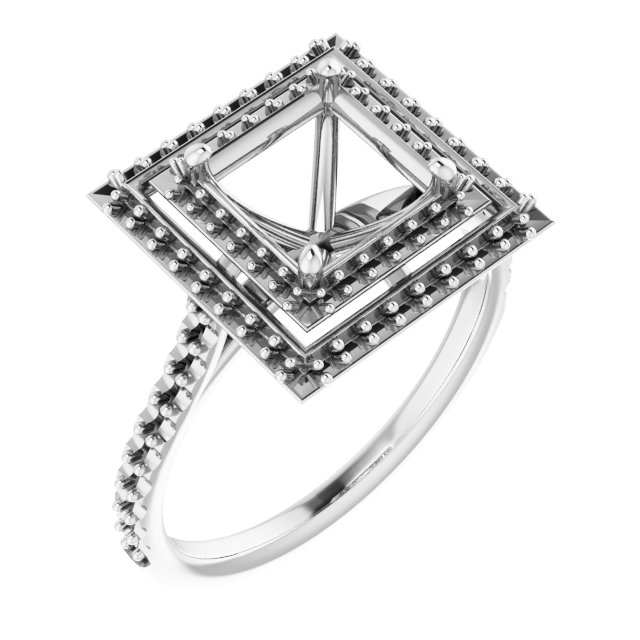 Double Halo-Style Engagement Ring