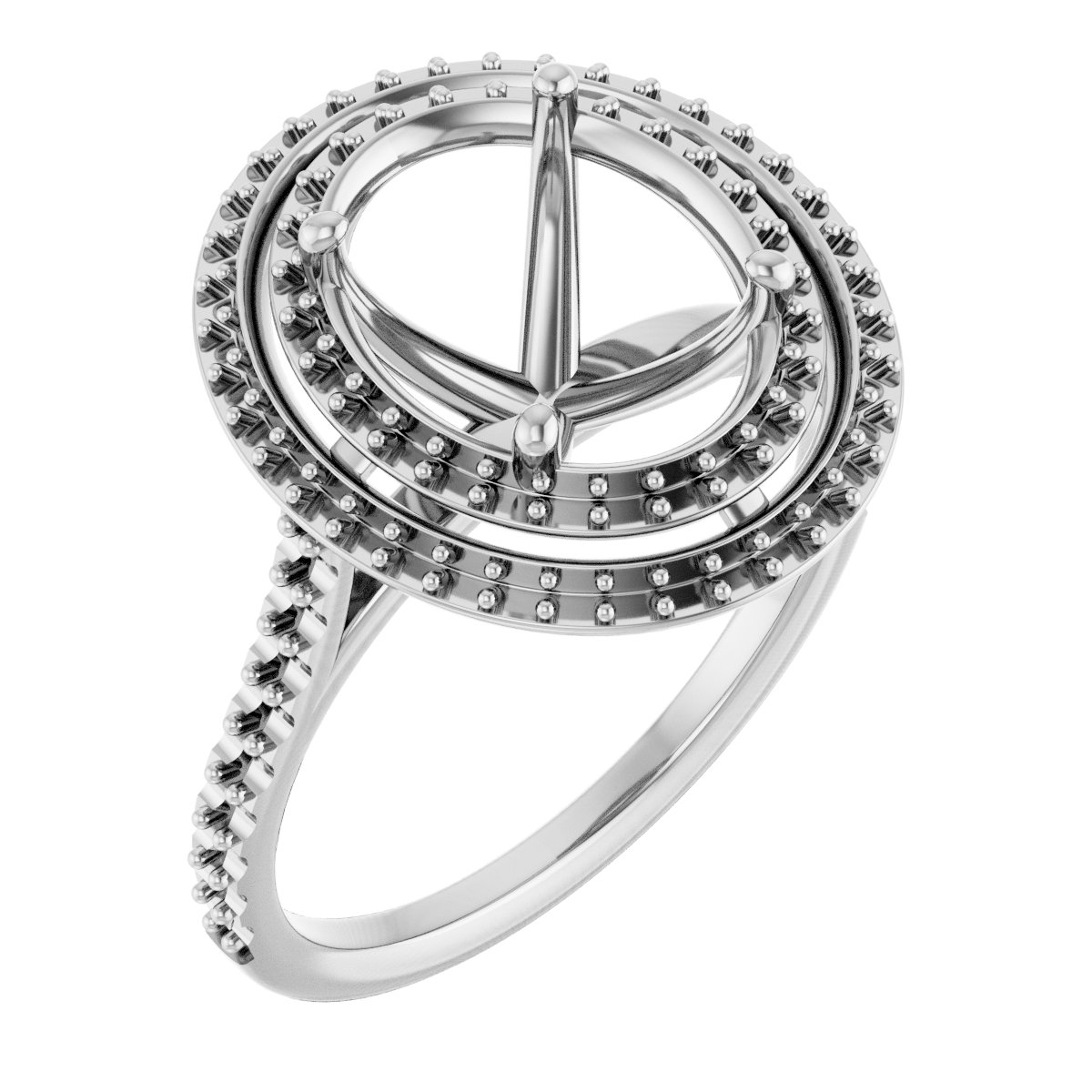 Double Halo-Style Engagement Ring
