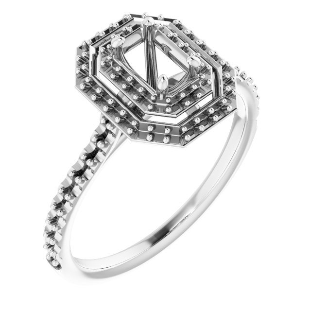 Double Halo-Style Engagement Ring