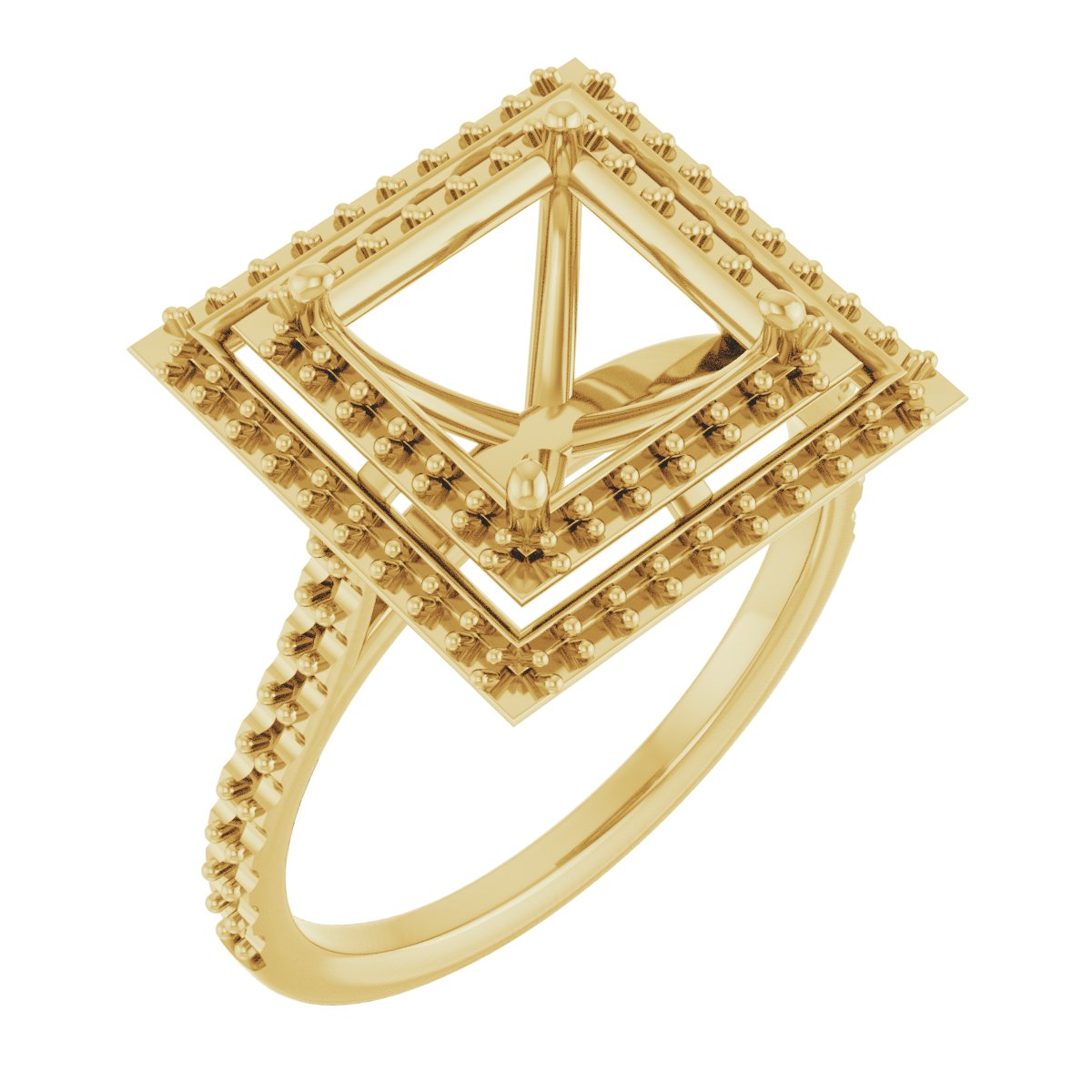 Double Halo-Style Engagement Ring