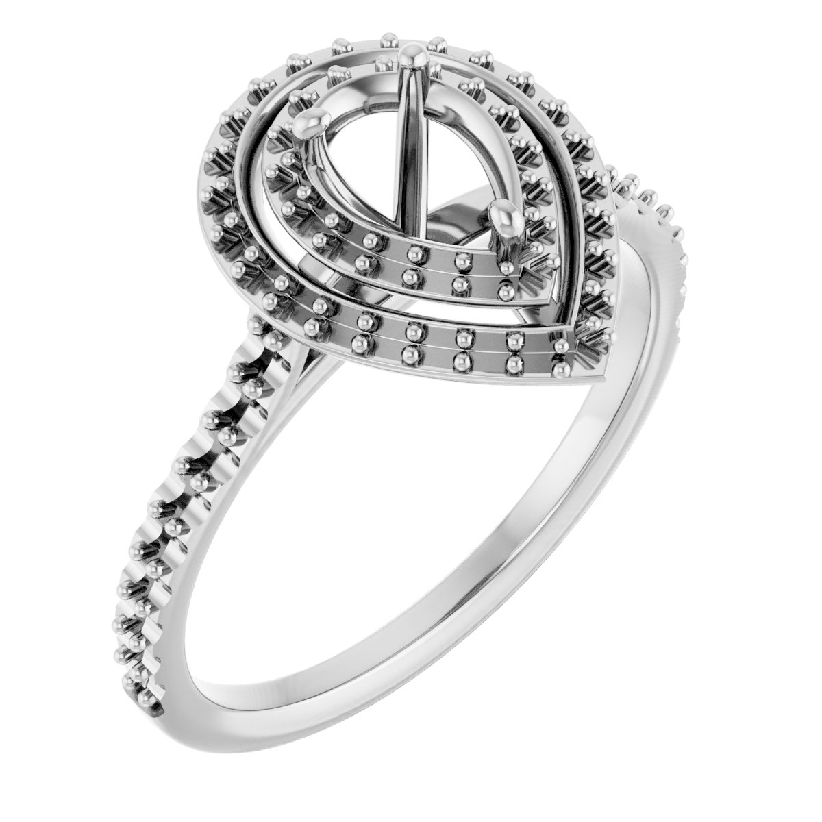 Double Halo-Style Engagement Ring