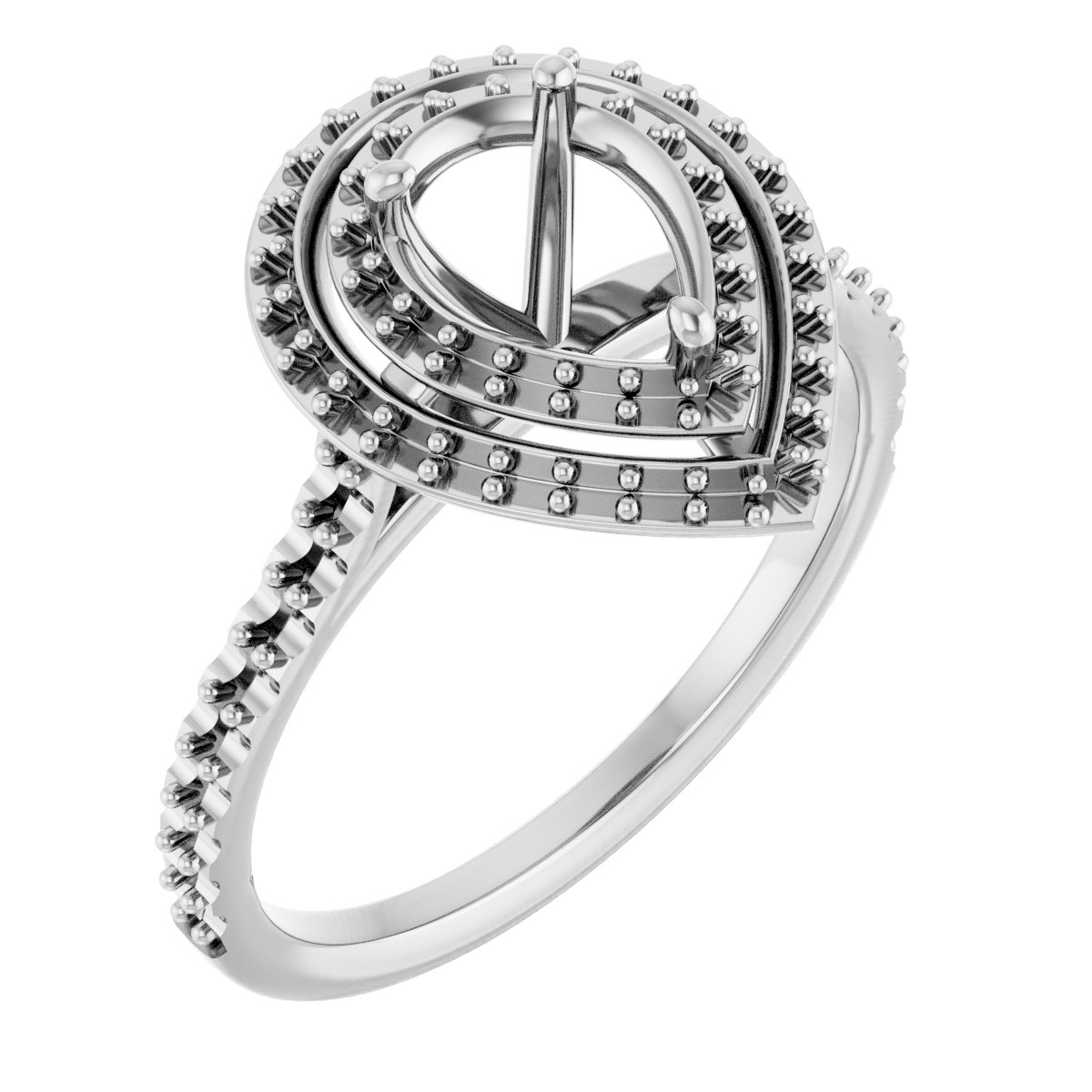 Double Halo-Style Engagement Ring