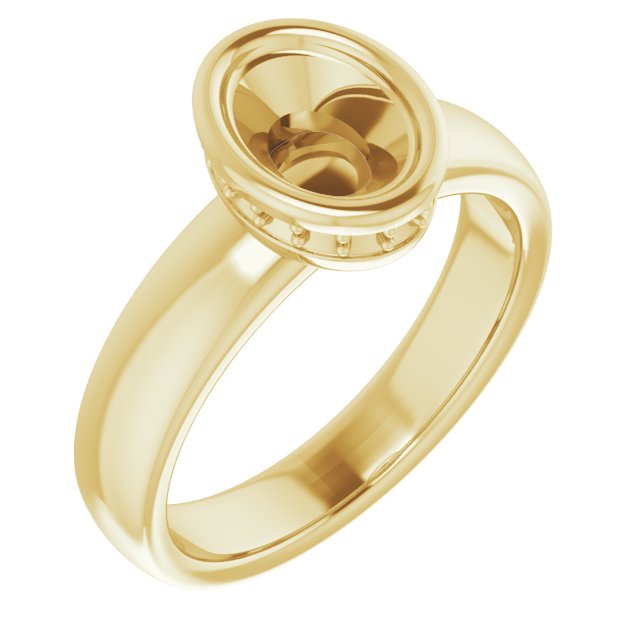 Bezel-Set Hidden Halo-Style Engagement Ring