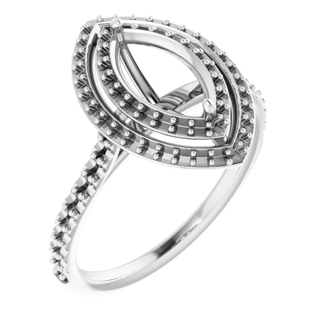 Double Halo-Style Engagement Ring