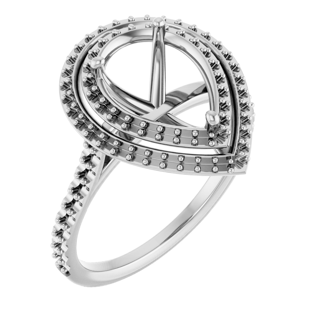 Double Halo-Style Engagement Ring