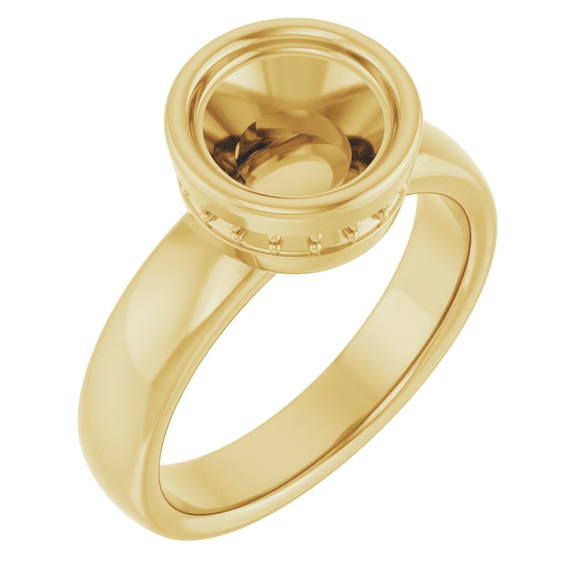 Bezel-Set Hidden Halo-Style Engagement Ring