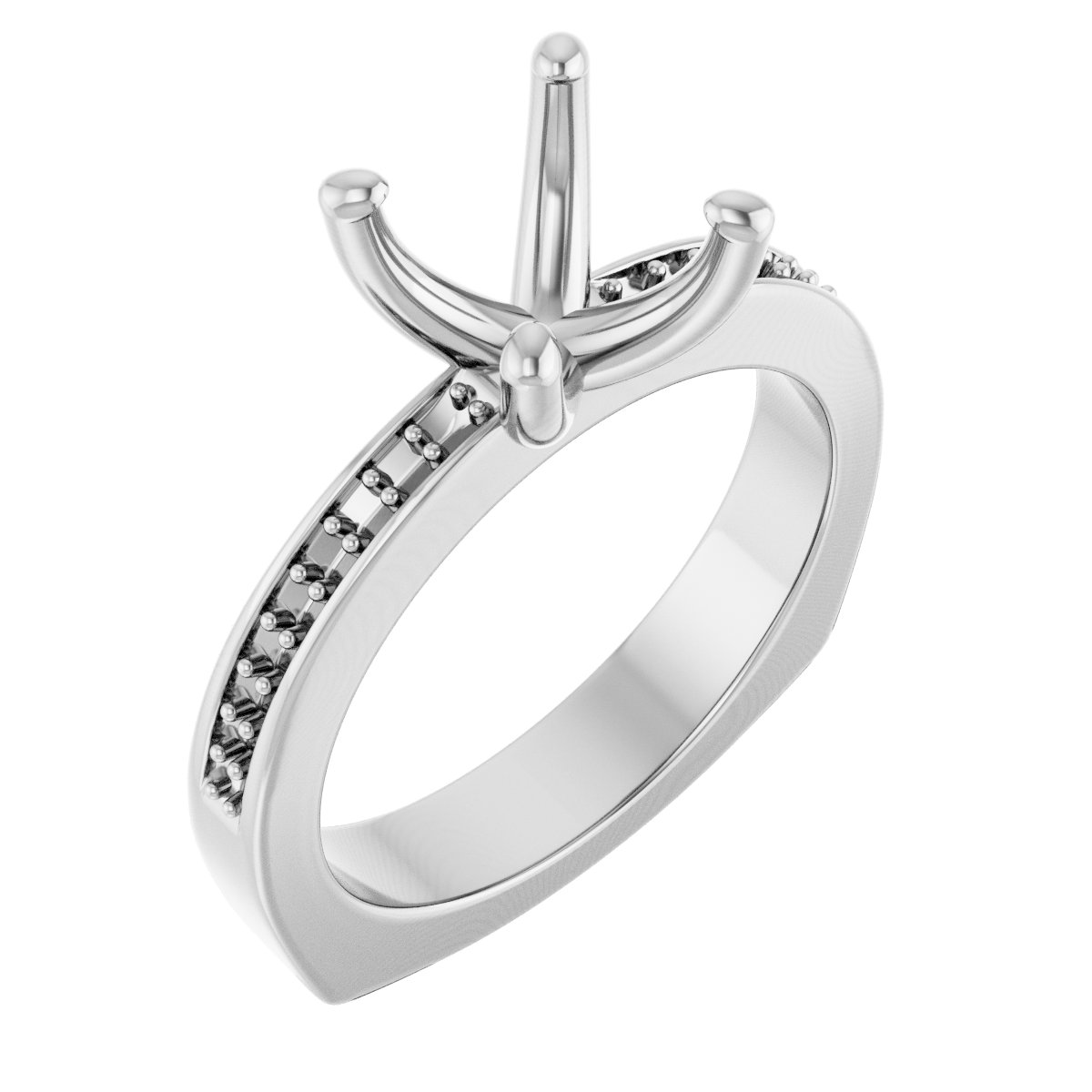 Accented Euro Shank Engagement Ring