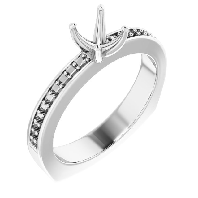 Accented Euro Shank Engagement Ring