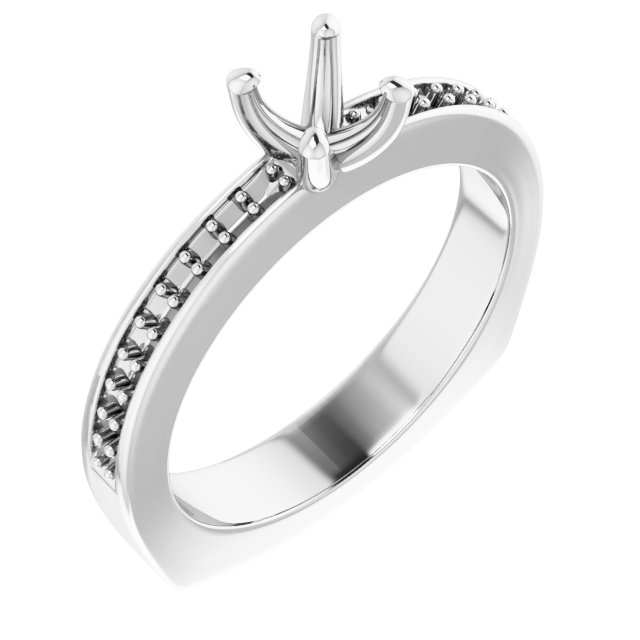 Accented Euro Shank Engagement Ring