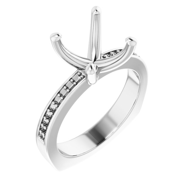 Accented Euro Shank Engagement Ring