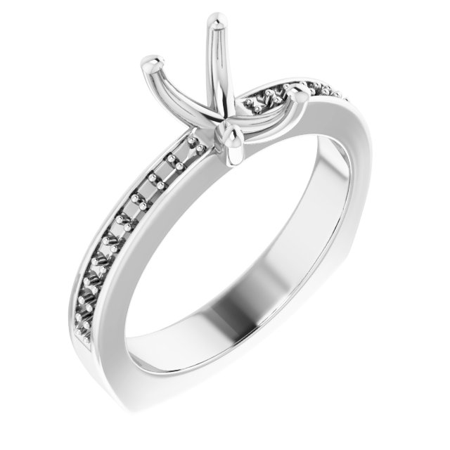 Accented Euro Shank Engagement Ring