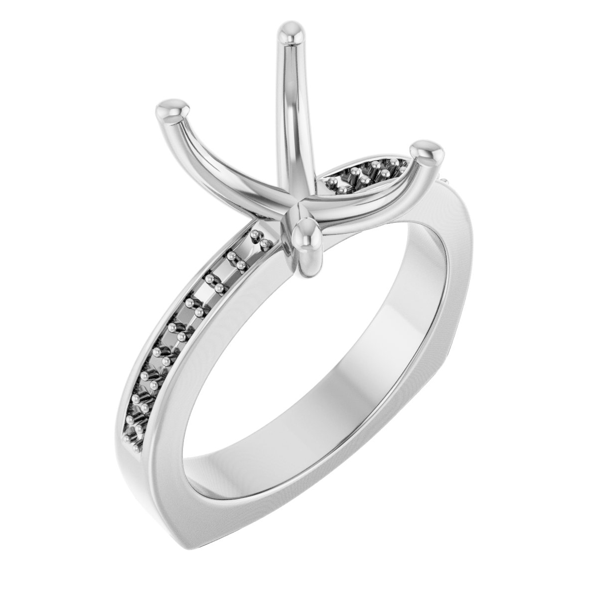 Accented Euro Shank Engagement Ring