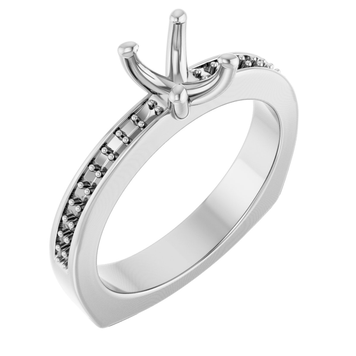 Accented Euro Shank Engagement Ring
