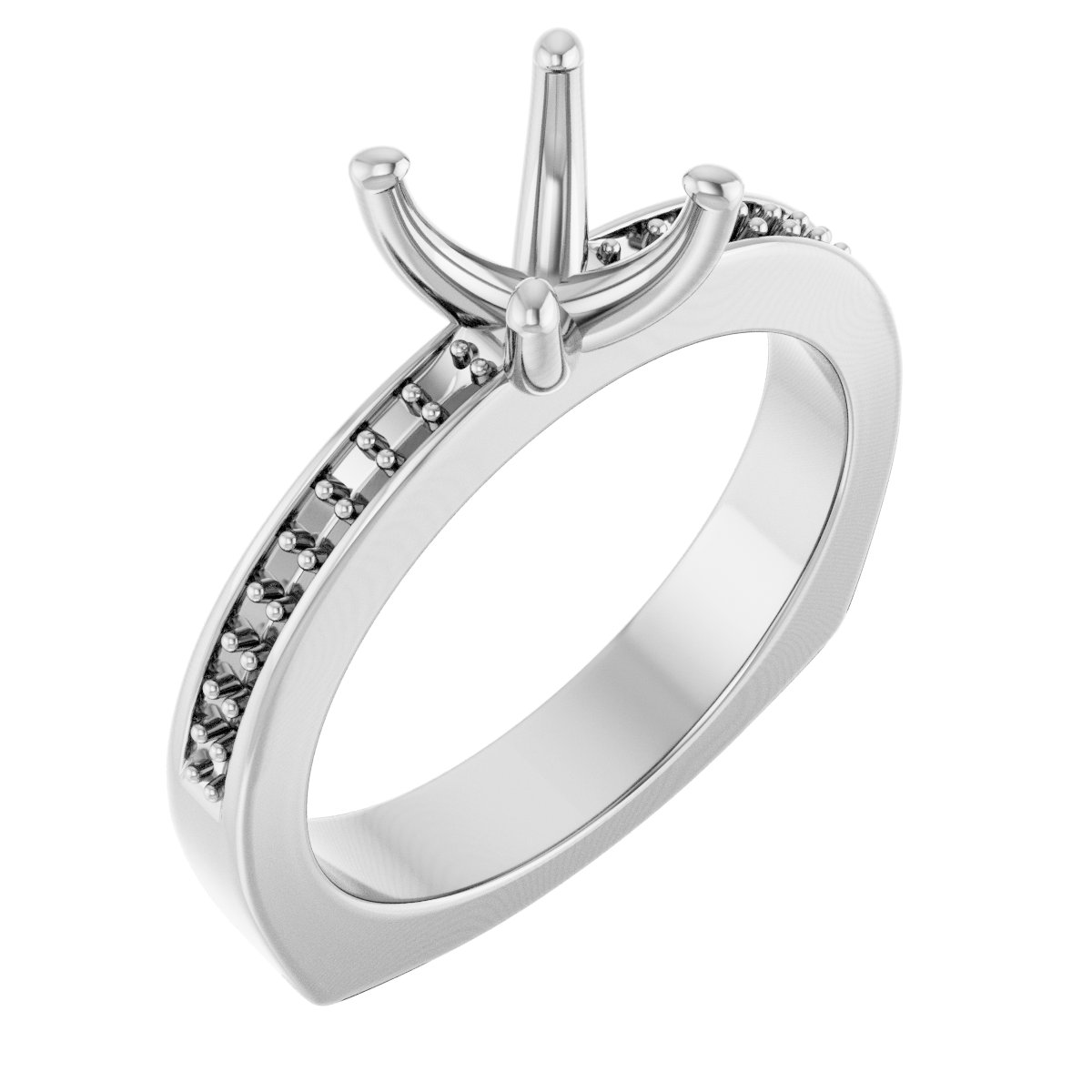 Accented Euro Shank Engagement Ring