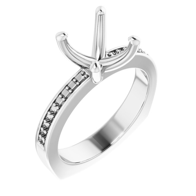 Accented Euro Shank Engagement Ring