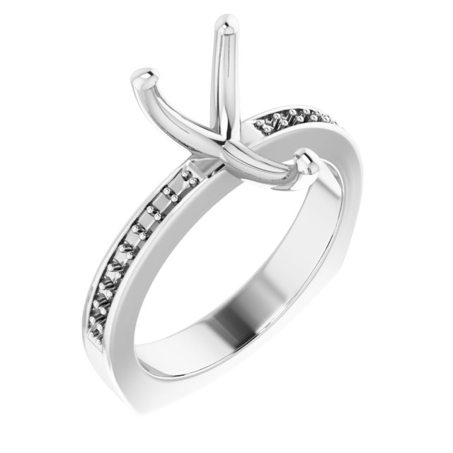 Accented Euro Shank Engagement Ring
