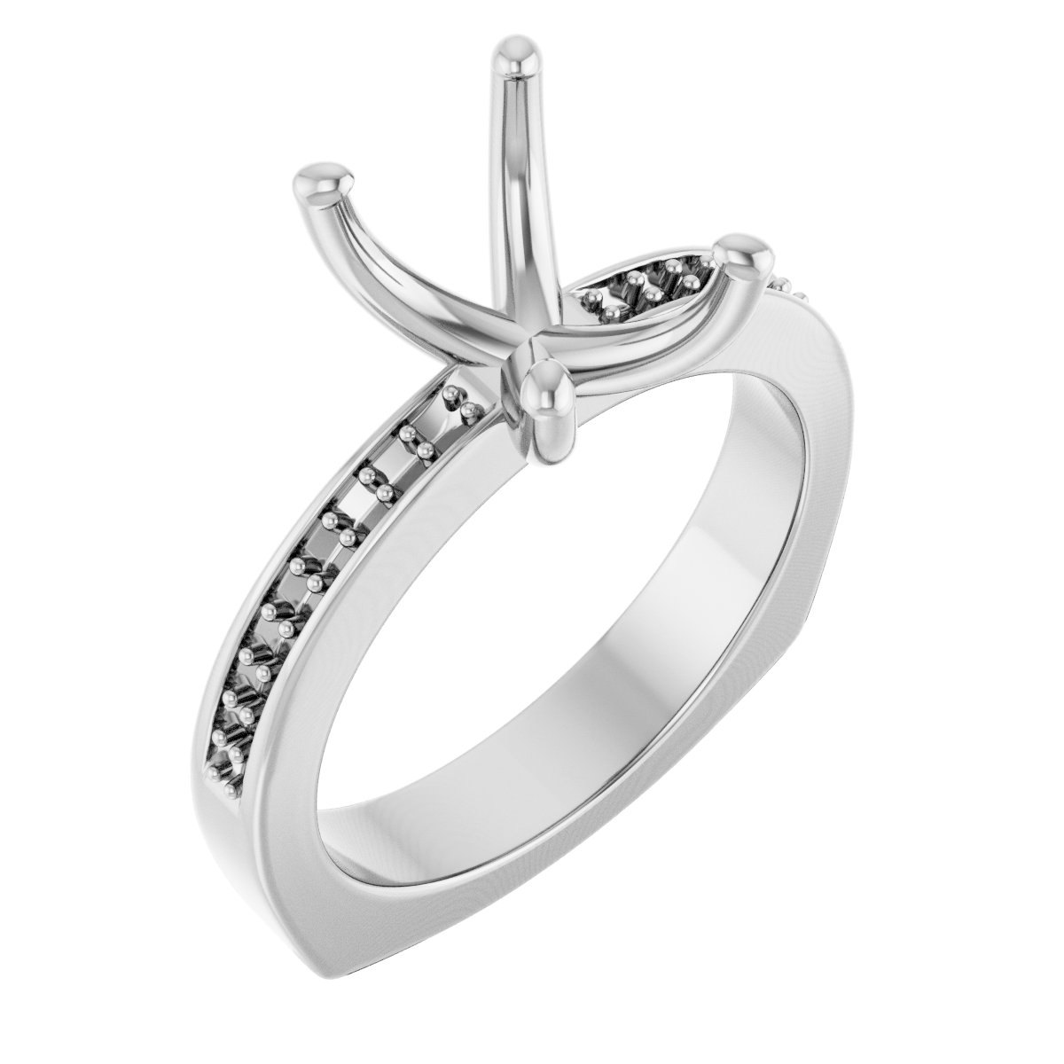 Accented Euro Shank Engagement Ring