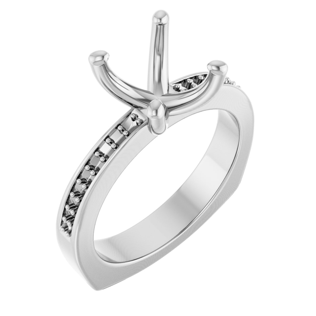 Accented Euro Shank Engagement Ring