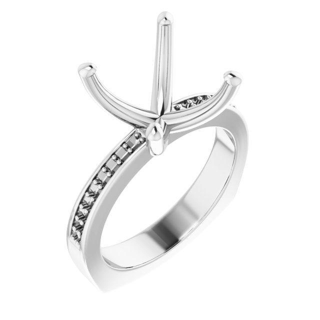 Accented Euro Shank Engagement Ring