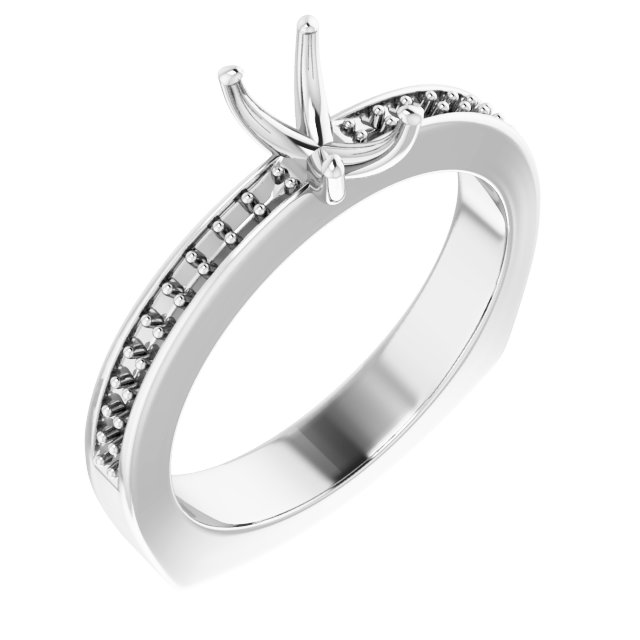 Accented Euro Shank Engagement Ring