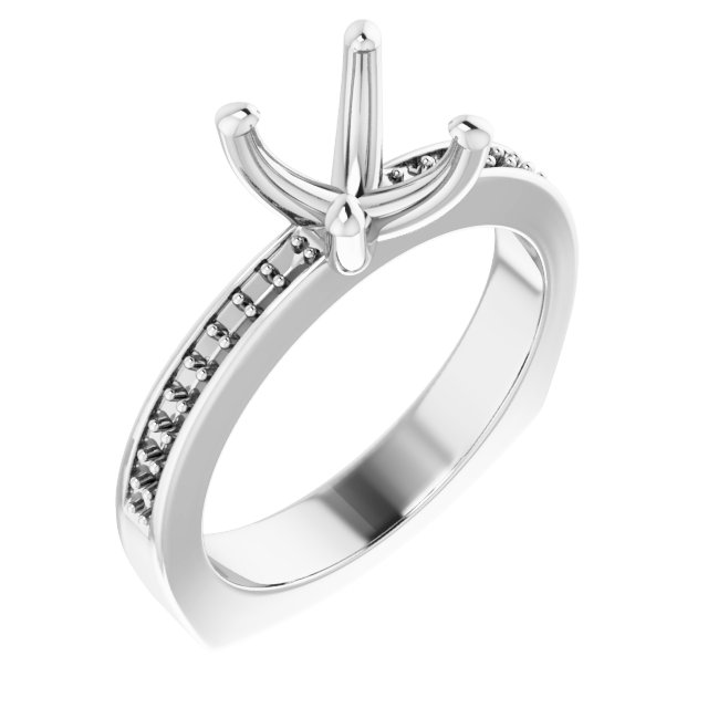 Accented Euro Shank Engagement Ring