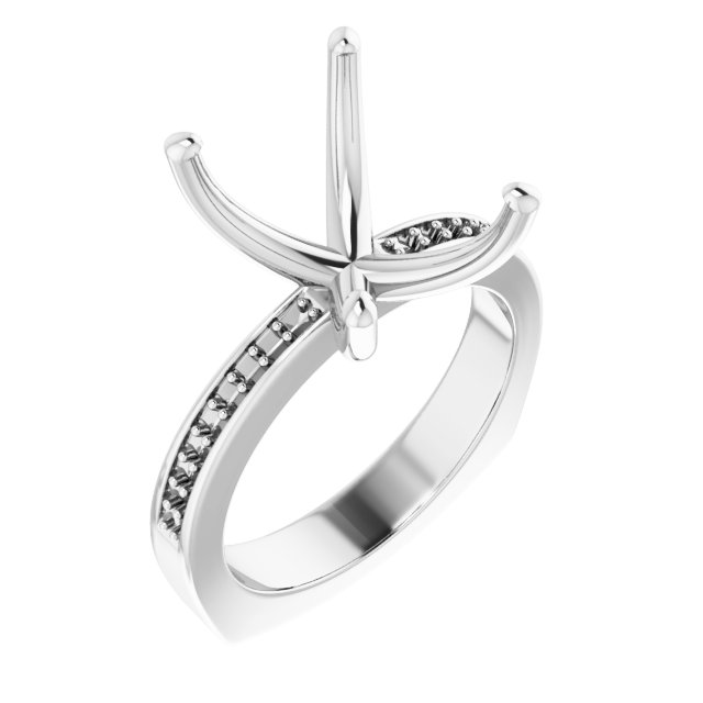 Accented Euro Shank Engagement Ring