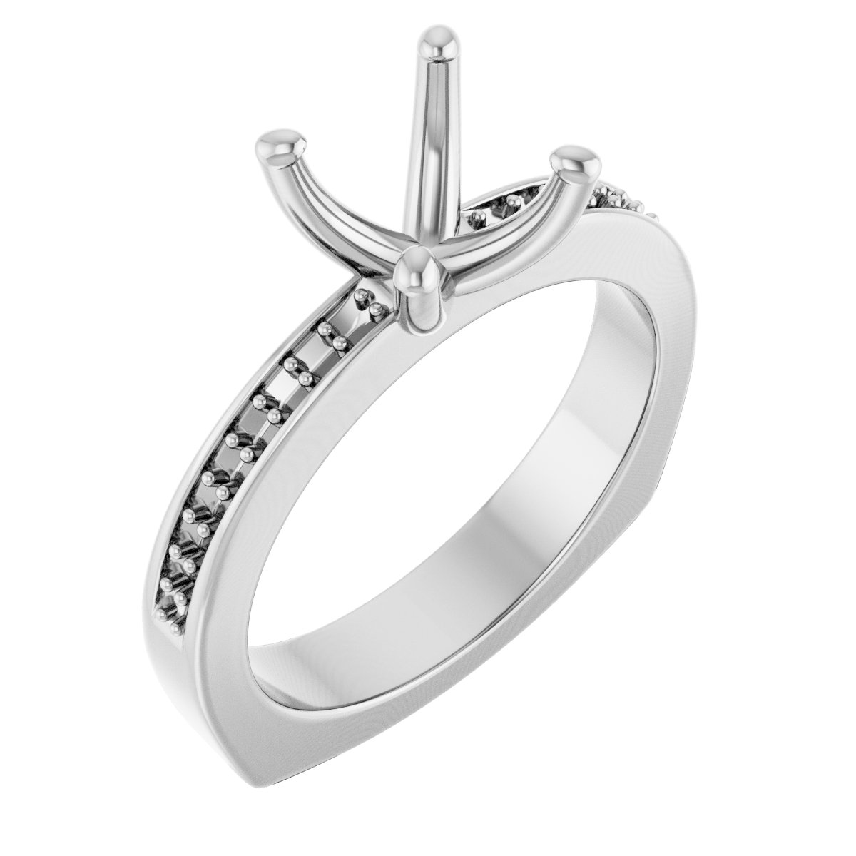Accented Euro Shank Engagement Ring