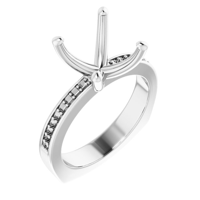 Accented Euro Shank Engagement Ring