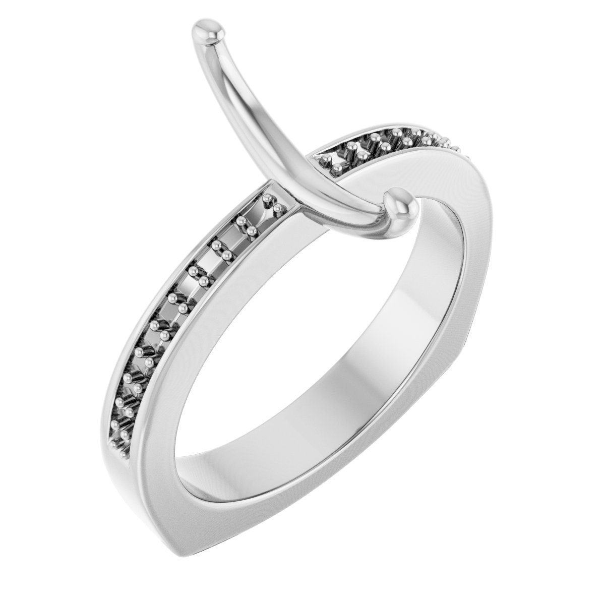 Accented Euro Shank Engagement Ring
