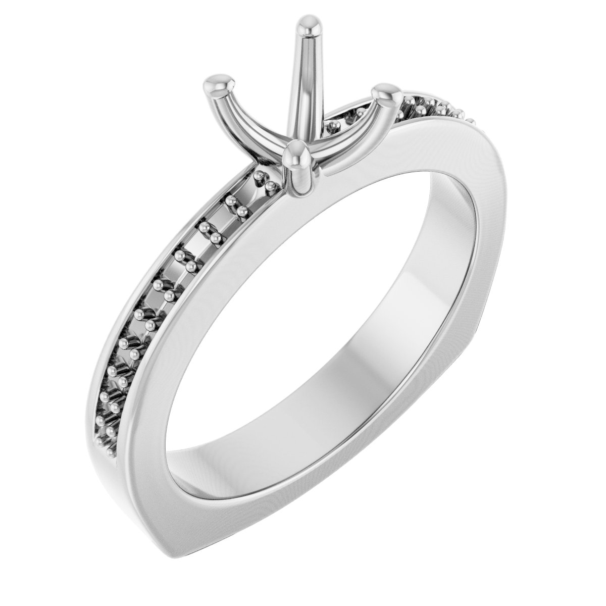 Accented Euro Shank Engagement Ring