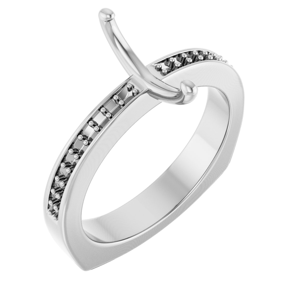 Accented Euro Shank Engagement Ring