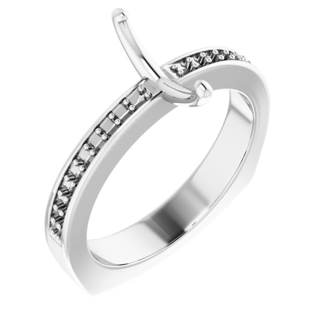 Accented Euro Shank Engagement Ring