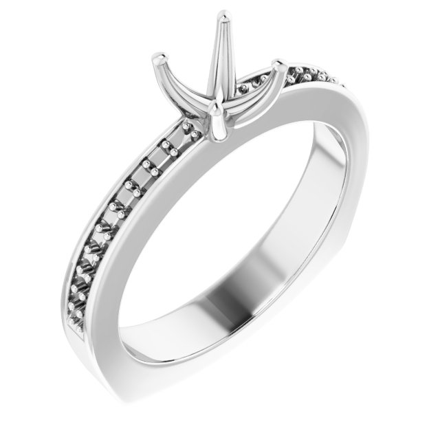 Accented Euro Shank Engagement Ring