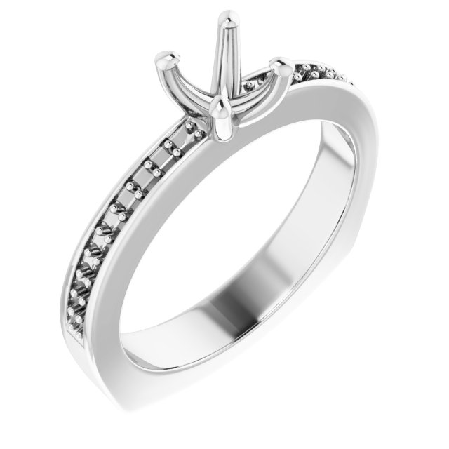 Accented Euro Shank Engagement Ring