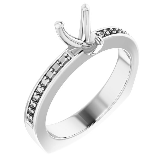 Accented Euro Shank Engagement Ring