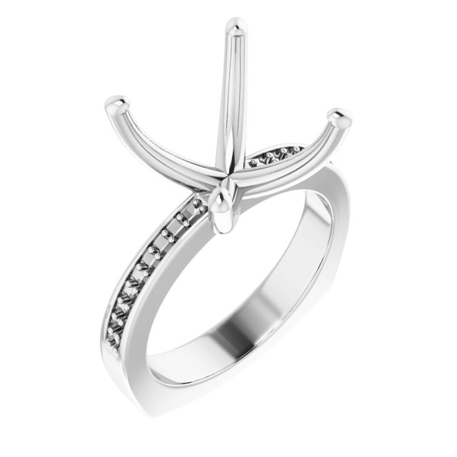 Accented Euro Shank Engagement Ring