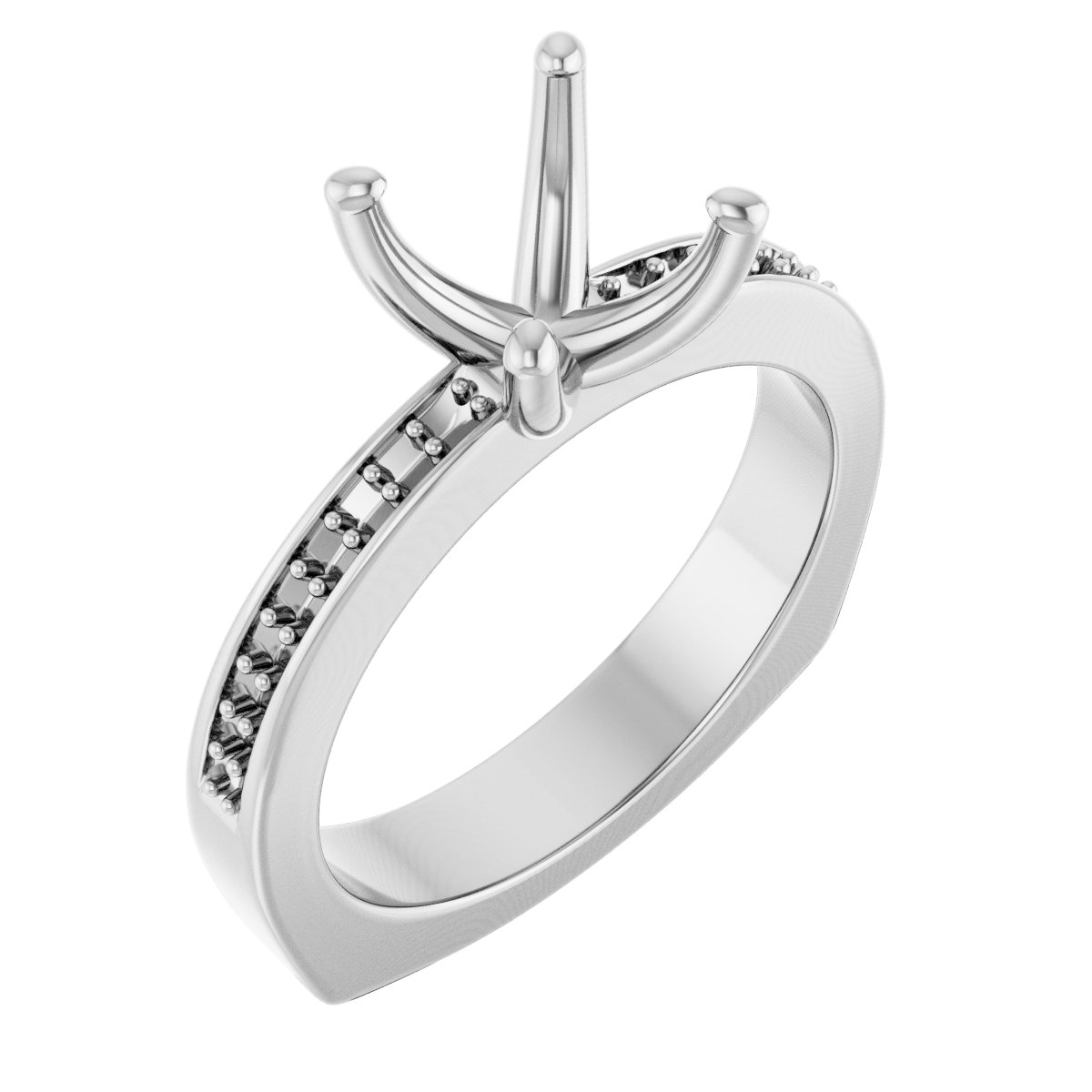 Accented Euro Shank Engagement Ring