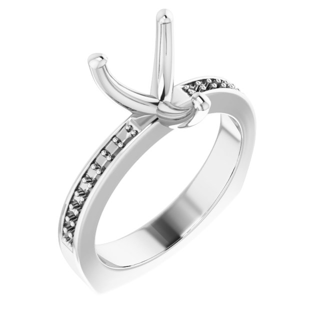 Accented Euro Shank Engagement Ring