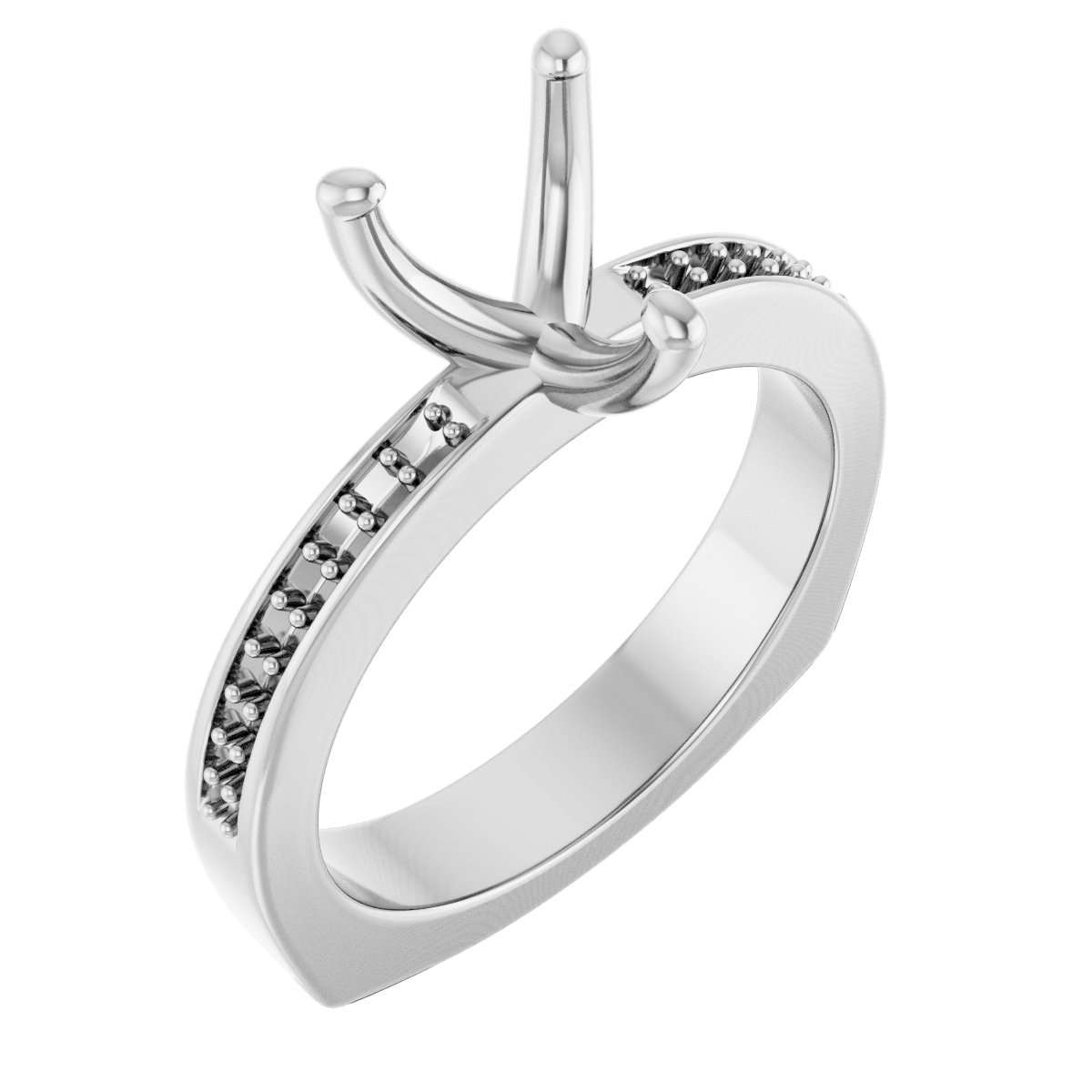 Accented Euro Shank Engagement Ring